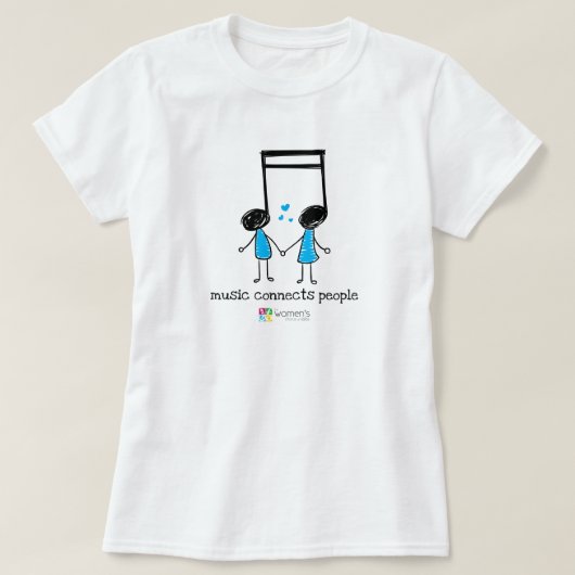 Electric Blue Music verbindt mensen T-shirt (Design voorkant)