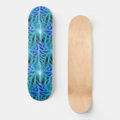 Electric Blue Neon Fractal Repetting Pattern Persoonlijk Skateboard (Voorkant)