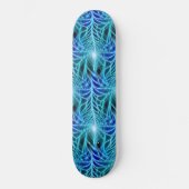 Electric Blue Neon Fractal Repetting Pattern Persoonlijk Skateboard (Voorkant)