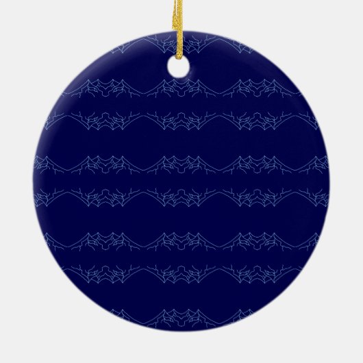 Electric Blue Neural Horizon Abstract Pattern Keramisch Ornament (Achterkant)