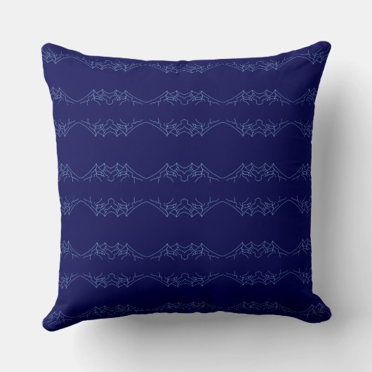 Electric Blue Neural Horizon Abstract Pattern Kussen (Achterkant)