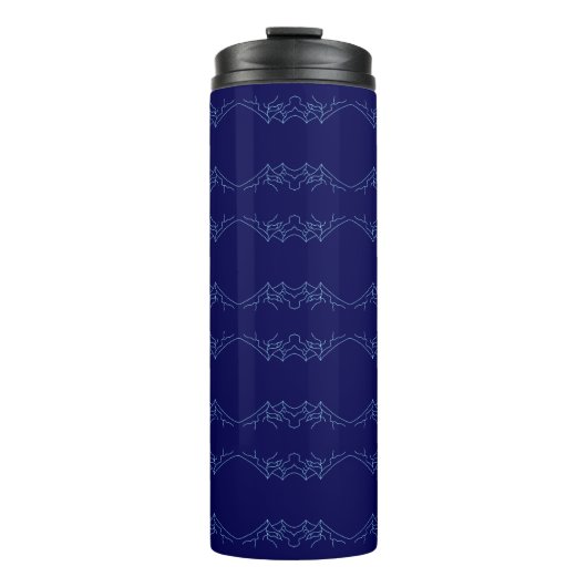 Electric Blue Neural Horizon Abstract Pattern Thermosbeker (Voorkant)