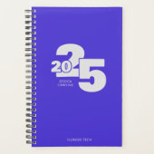 Electric Blue Overlapped Year Spiral Weekly Planner (Voorkant)