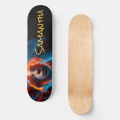 Electric Blue Personalized Girl Persoonlijk Skateboard (Voorkant)