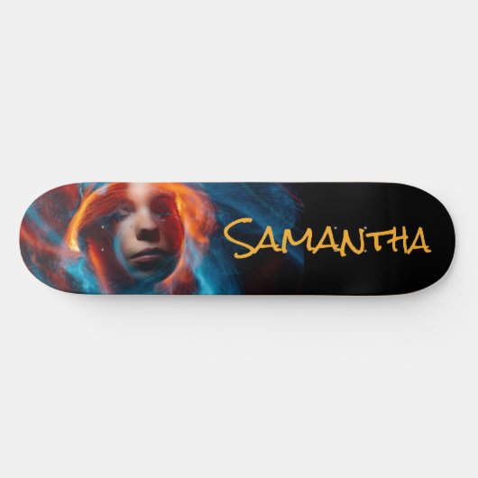Electric Blue Personalized Girl Persoonlijk Skateboard (Horizontaal)