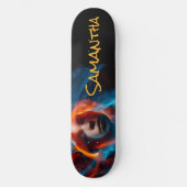 Electric Blue Personalized Girl Persoonlijk Skateboard (Voorkant)
