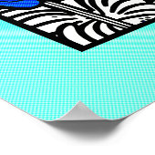 Electric Blue Pop Art Tulpen Poster (Hoek)