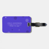 Electric Blue Pop Stippen Bagagelabel (Achterkant horizontaal)