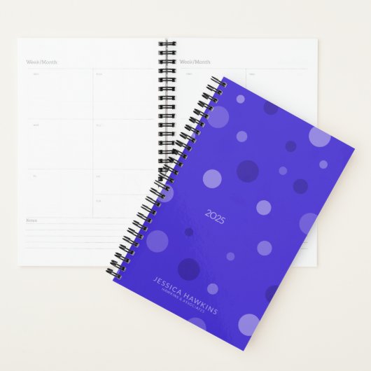 Electric Blue Pop Stippen Jaarlijks Planner (Display)
