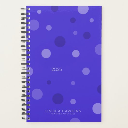 Electric Blue Pop Stippen Jaarlijks Planner (Voorkant)