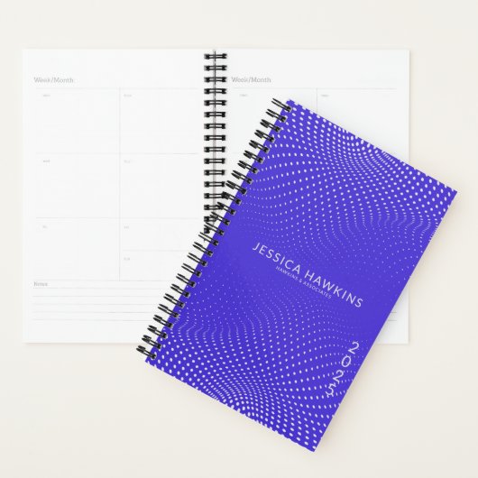 Electric Blue Pop Stippen Jaarlijks Planner (Display)