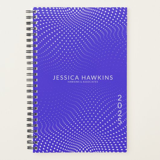 Electric Blue Pop Stippen Jaarlijks Planner (Voorkant)