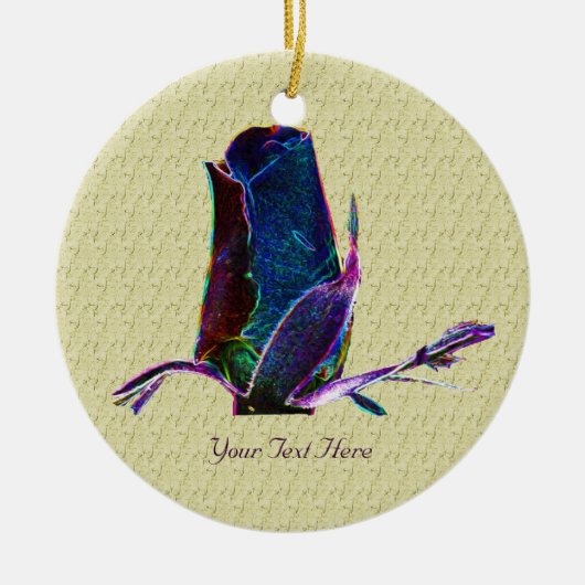 Electric Blue Rosebud Floral Ornament (Voorkant)