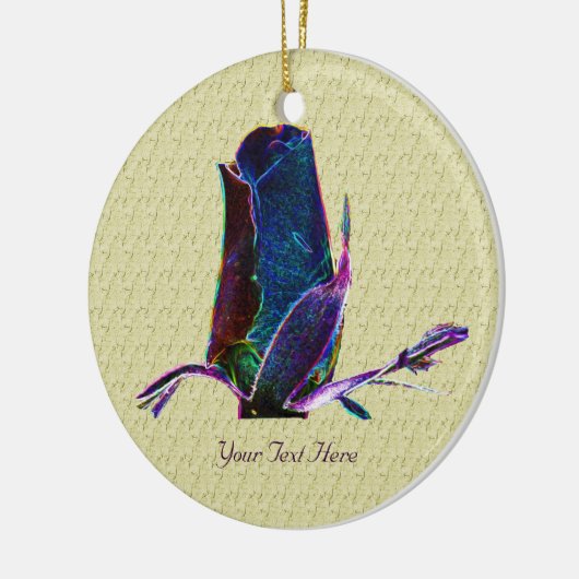 Electric Blue Rosebud Floral Ornament (Links)