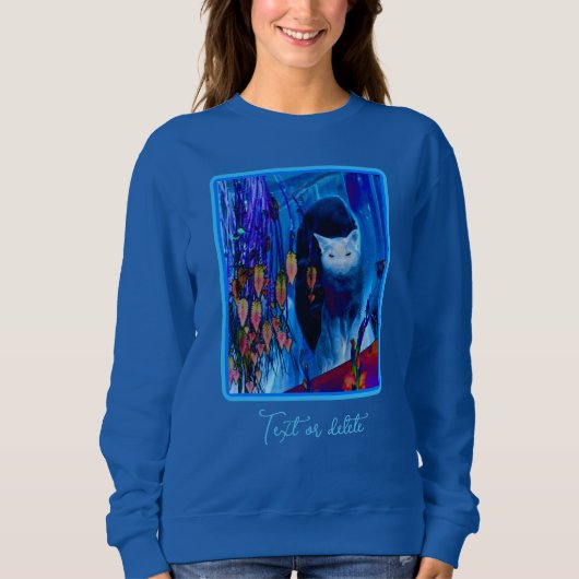 Electric Blue Siamese Cat Animal Art gepersonalise Trui (Voorkant)
