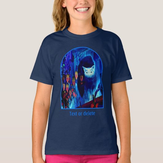 Electric Blue Siamese Cat Animal Art Personalized T-shirt (Voorkant)