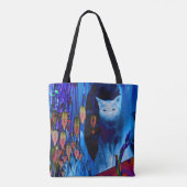 Electric Blue Siamese Cat Animal Art Tote Bag (Achterkant)