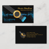 Electric Blue Sound Wave Lightning Guitar Visitekaartje (Voorkant / Achterkant)