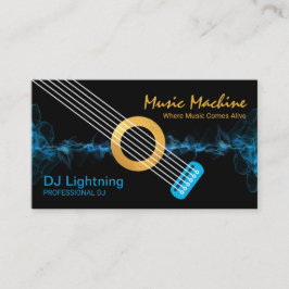 Electric Blue Sound Wave Lightning Guitar Visitekaartje