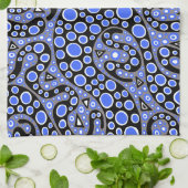 Electric Blue Squiggles Theedoek (Gevouwen)