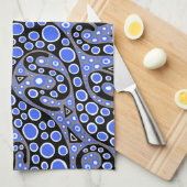 Electric Blue Squiggles Theedoek (Quarter Fold)