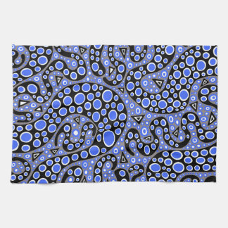 Electric Blue Squiggles Theedoek
