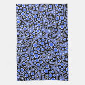 Electric Blue Squiggles Theedoek (Verticaal)
