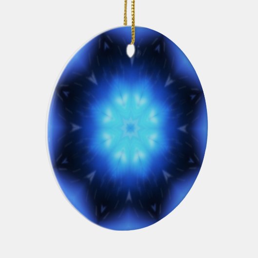 Electric Blue Star Keramisch Ornament (Rechts)