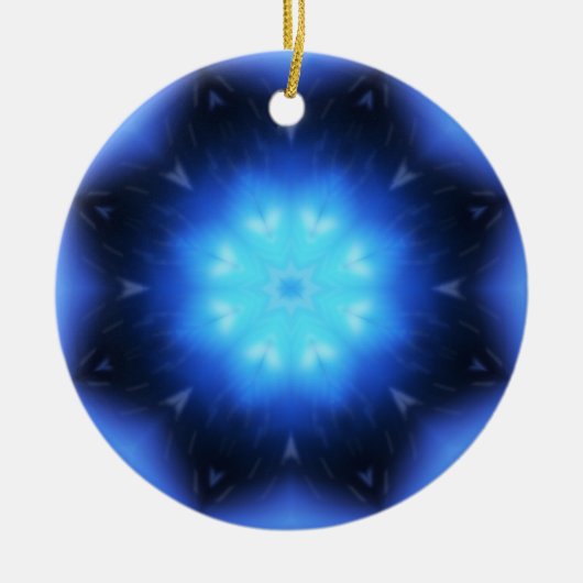 Electric Blue Star Keramisch Ornament (Voorkant)