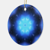 Electric Blue Star Keramisch Ornament (Links)