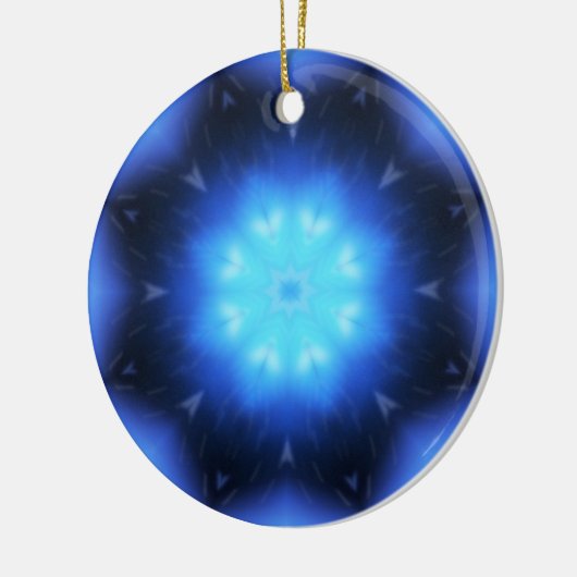 Electric Blue Star Keramisch Ornament (Links)