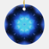 Electric Blue Star Keramisch Ornament (Achterkant)