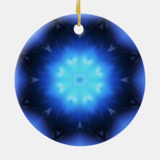 Electric Blue Star Keramisch Ornament (Achterkant)