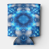 Electric Blue Stars Kaleidoscope Mandala Blikjeskoeler (Voorkant)