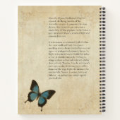 Electric Blue Ulysses Swallowtail Notitieboek (Achterkant)