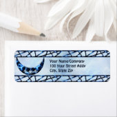 Electric Blue Upright Crescent Etiket (Insitu)