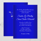 Electric Blue Wedding Invitation 5" x 7" Kaart (Voorkant / Achterkant)