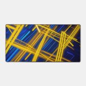 Electric Blue Yellow Glowing Futuristic Line Art Bureaumat (Voorkant)