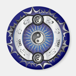 Electric Blue Yin Yang Magneet