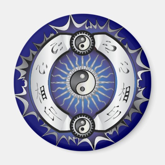 Electric Blue Yin Yang Magneet (Voorkant)