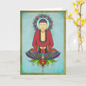 Electric Buddha Wenskaart Kaart (Gele Bloem)