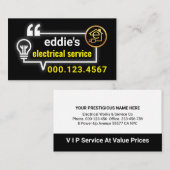 Electric Bulb Circuit Bubble Speech Visitekaartje (Voorkant / Achterkant)