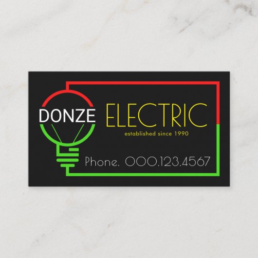 Electric Bulb Wiring Circuit Frame Visitekaartje (Voorkant)