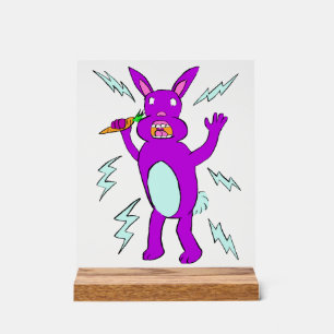 Electric Bunny - Cute Paarse Rabbit Acryl Bord
