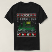 Electric Car Christmas Funny Ugly Xmas Sweater T-shirt (Design voorkant)