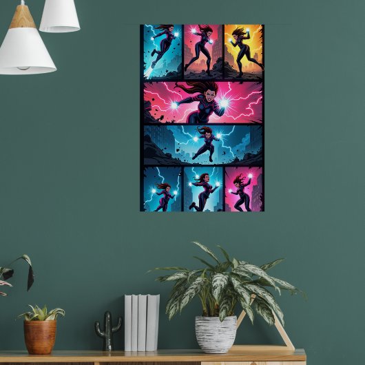 Electric Chaos Pop Art Poster (Woonkamer 1)
