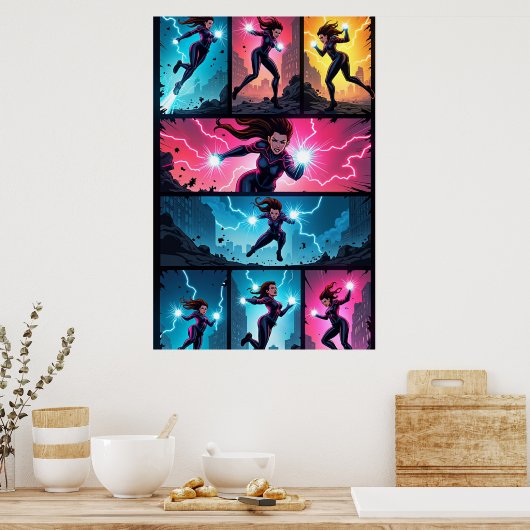 Electric Chaos Pop Art Poster (Keuken)