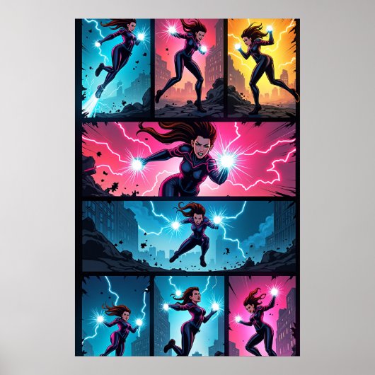 Electric Chaos Pop Art Poster (Voorkant)