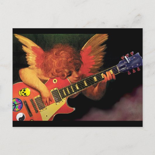 Electric Cherub met gitaar briefkaart (Voorkant)