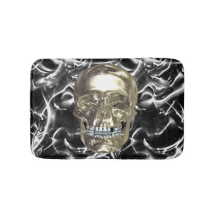 Electric Chrome Skull Bath Mat